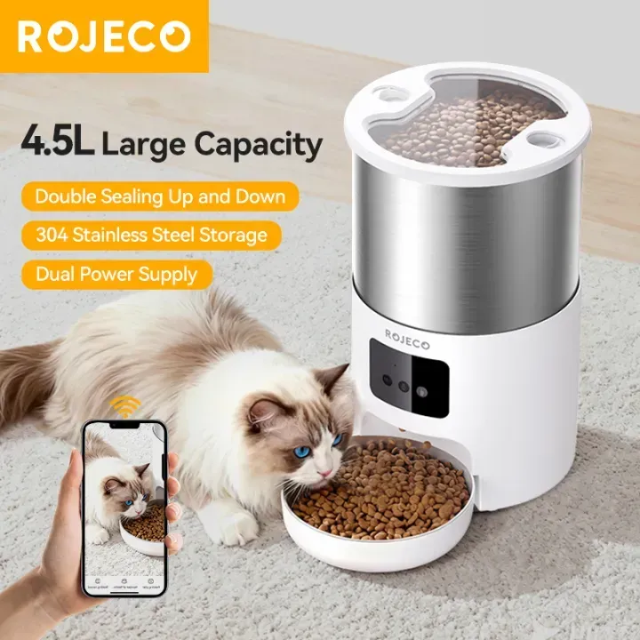 ROJECO Smart Pet Feeder 4.5L WiFi รูปที่ 2