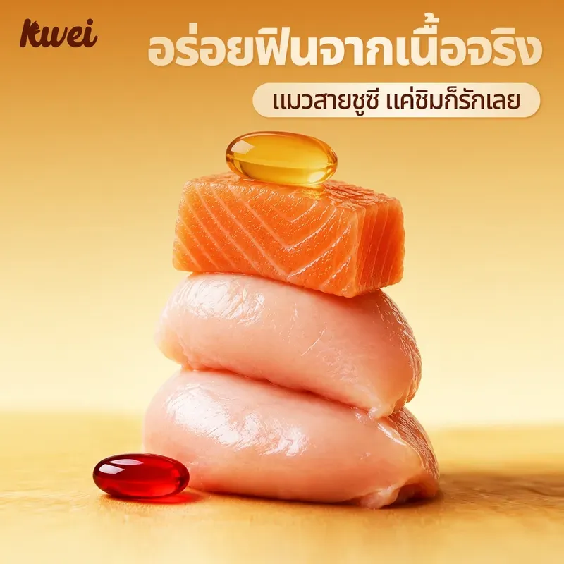 KWEI ขนมแมวเลีย แพ็ก 50 ซอง รูปที่ 2