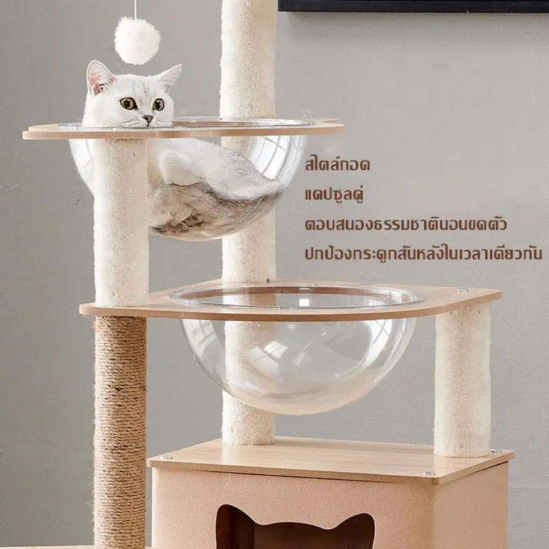 ไม่ระบุแบรนด์ คอนโดแมวไม้ สูง 135 ซม. รูปที่ 4