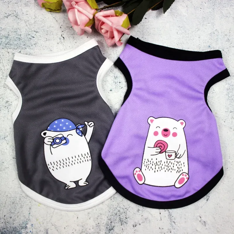 QIYUE PET เสื้อกั๊กระบายอากาศลายการ์ตูน รูปที่ 4